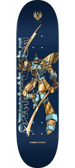 Powell Peralta Steve Caballero Gundam FLIGHT Skateboard Deck Blue / Gold Foil - Shape 244 - 8.5 x 32.08