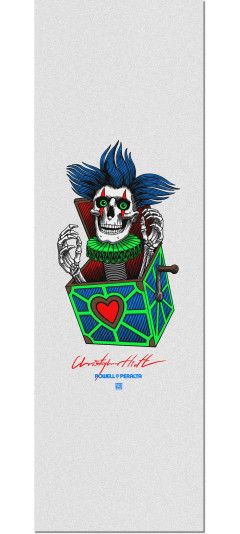 Powell Peralta Chris Hiett Skull CLEAR GripTape Sheet - 10.5 x 33