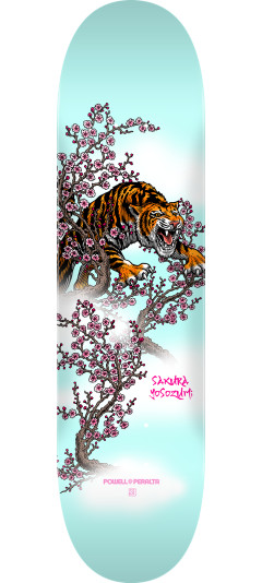 Powell Peralta Yosozumi Tiger Skateboard Deck Light Blue - Shape 248 - 8.25 x 31.95
