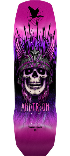 Powell Peralta Pro Andy Anderson Heron 7-Ply Maple Skateboard Deck Pink Foil - 9.13 x 32.8