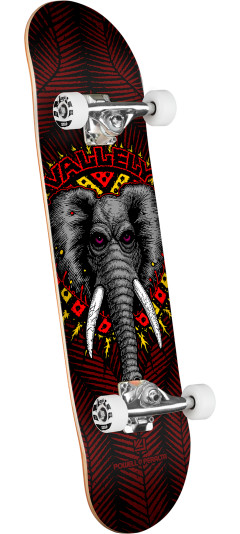 Powell Peralta Mike Vallely Elephant Birch Complete Skateboard Black/Burgundy - 8 X 31.45