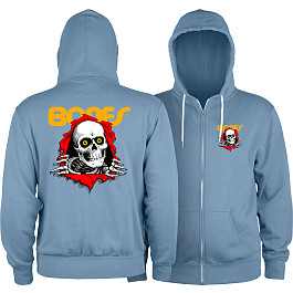 Powell Peralta Ripper Lightweight Zip Hoodie Misty Blue - Skate One