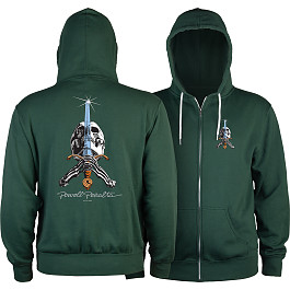 Powell Peralta Skull & Sword Lightweight Zip Hoodie Alpine Green