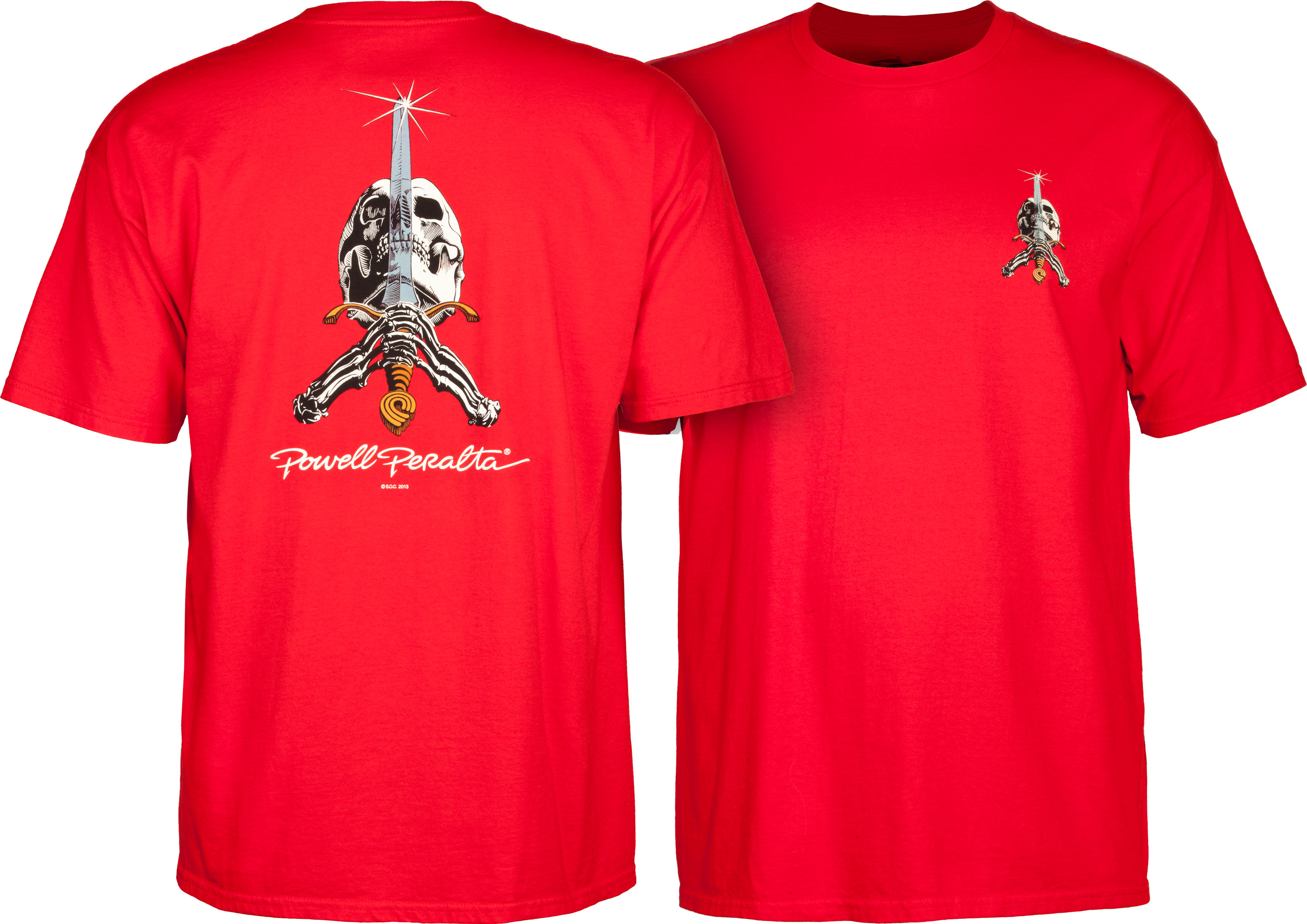 Powell Peralta Skull & Sword T-shirt - Red - Skate One