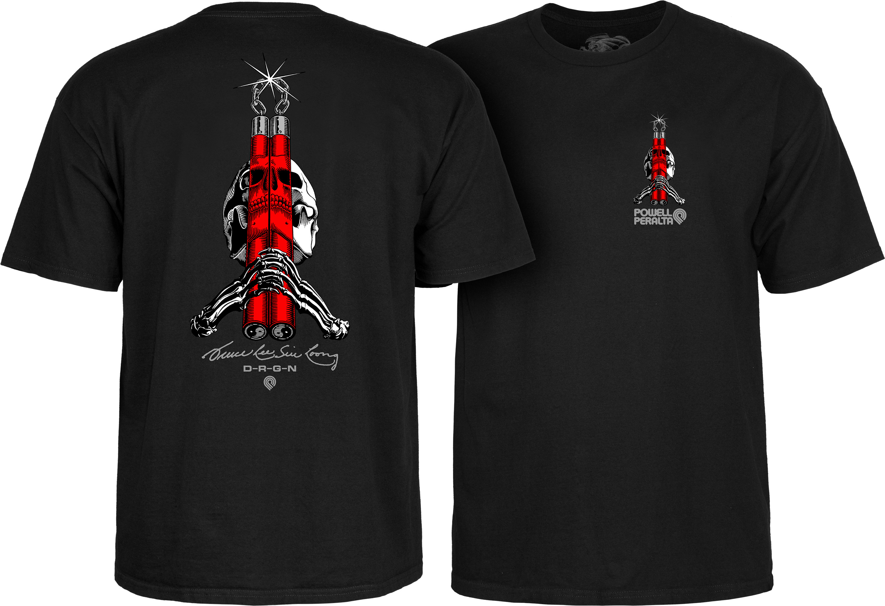 Powell Peralta Skull & Nunchucks Bruce Lee Collab T-shirt - Black 