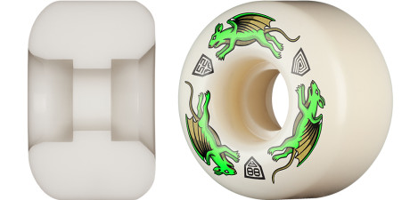 Powell Peralta Nano Rats 88A - AV4 Asymmetrical Shape - Medium Ride Patch - 52mm x 34mm 88A AV4 Skateboard Wheels 4pk