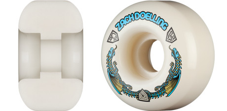 Powell Peralta Zach Doelling Pro Dragons 97A - V1 Symmetrical Shape - Narrow Ride Patch - 52mm x 31mm 97A V1 Skateboard Wheels 4pk