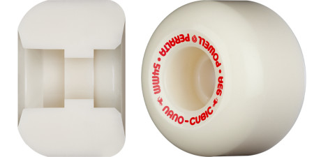 Powell Peralta Nano-Cubic 93A - Asymmetrical Shape - Medium Ride Patch - Offset Bearing - 54mm x 36mm 93A Skateboard Wheels 4pk