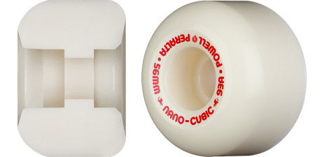 Powell Peralta Nano-Cubic 93A - Asymmetrical Shape - Wide Ride Patch - Offset Bearing - 56mm x 37mm 93A Skateboard Wheels 4pk