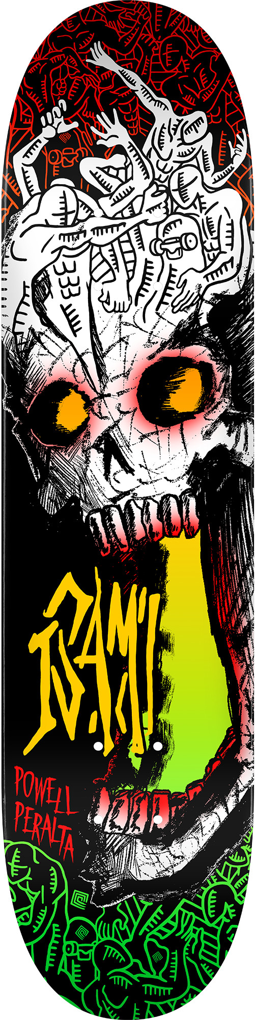 Powell Peralta Isamu Yamamoto Skull Skateboard Deck - Shape 242