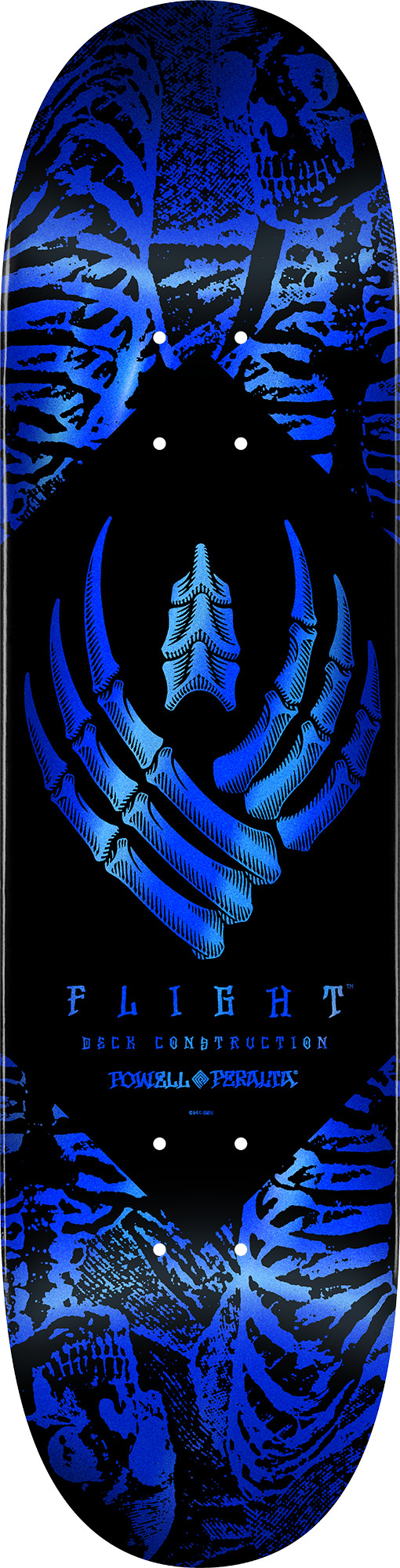 Powell Peralta Skeleton Blue Foil FLIGHT Skateboard Deck 8.75
