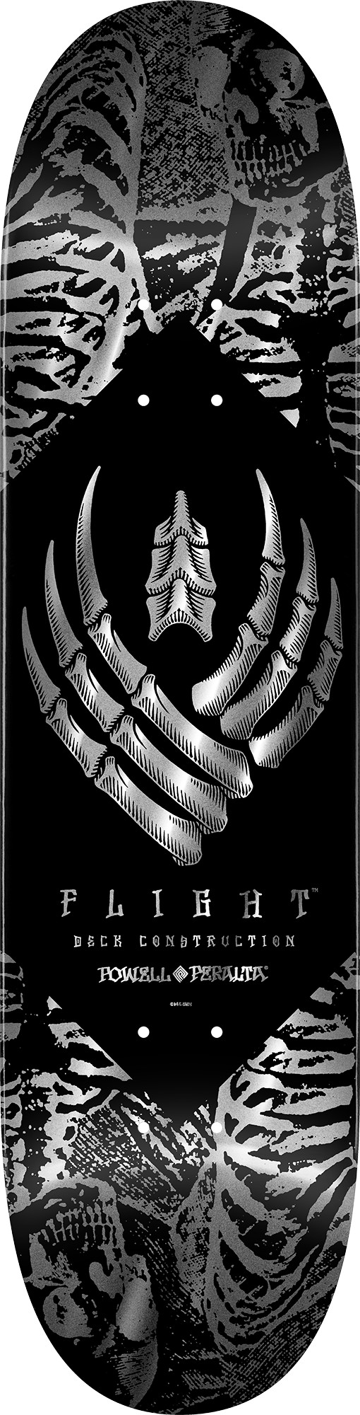 Powell Peralta Skeleton Silver Foil FLIGHT Skateboard Deck - 8.25