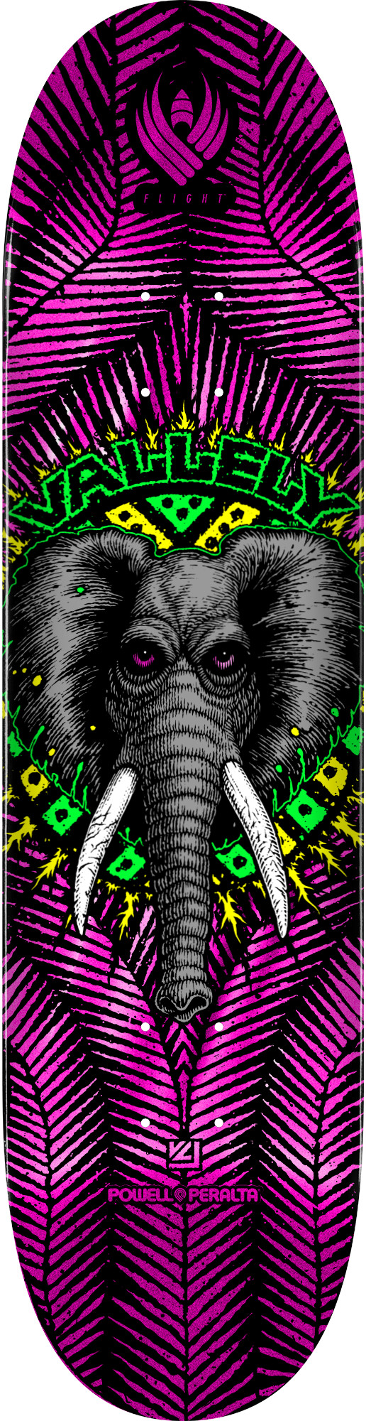 Powell Peralta FLIGHT Mike Vallely Elephant Pink Foil Skateboard