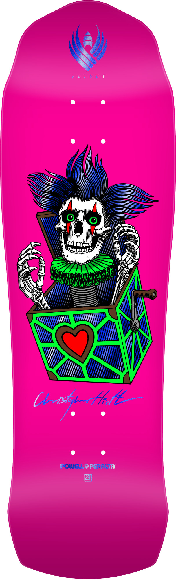 Powell Peralta Pro Chris Hiett Skull FLIGHT Skateboard Deck - 9.5