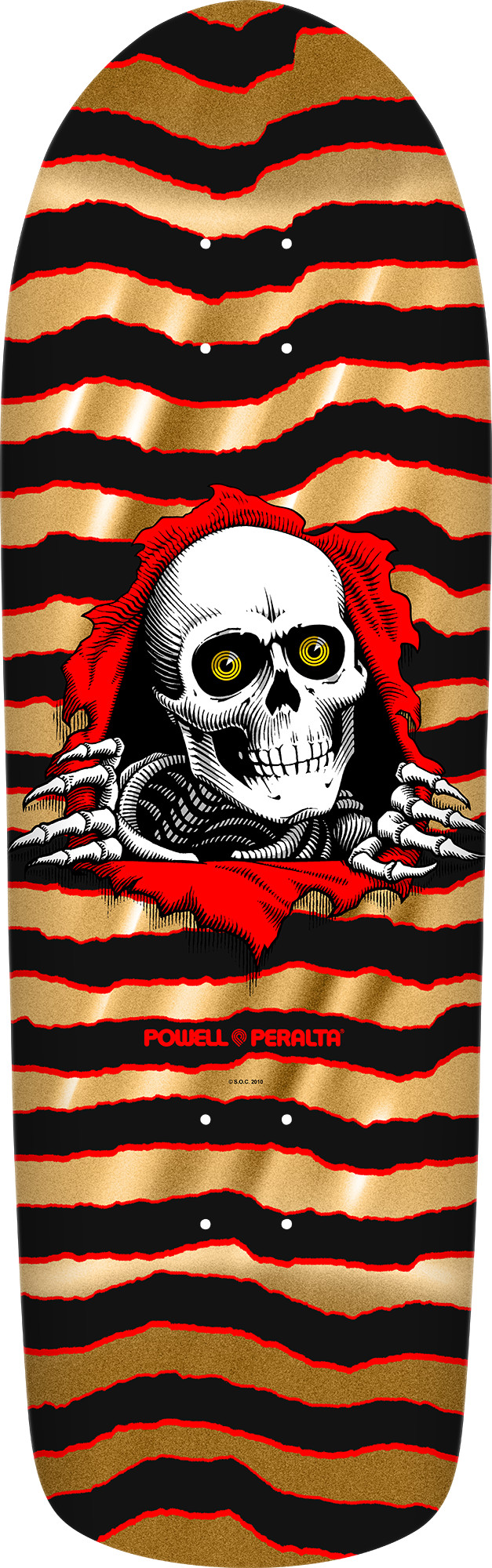 Powell Peralta Old School Ripper Skateboard Deck Gold Foil - 9.89