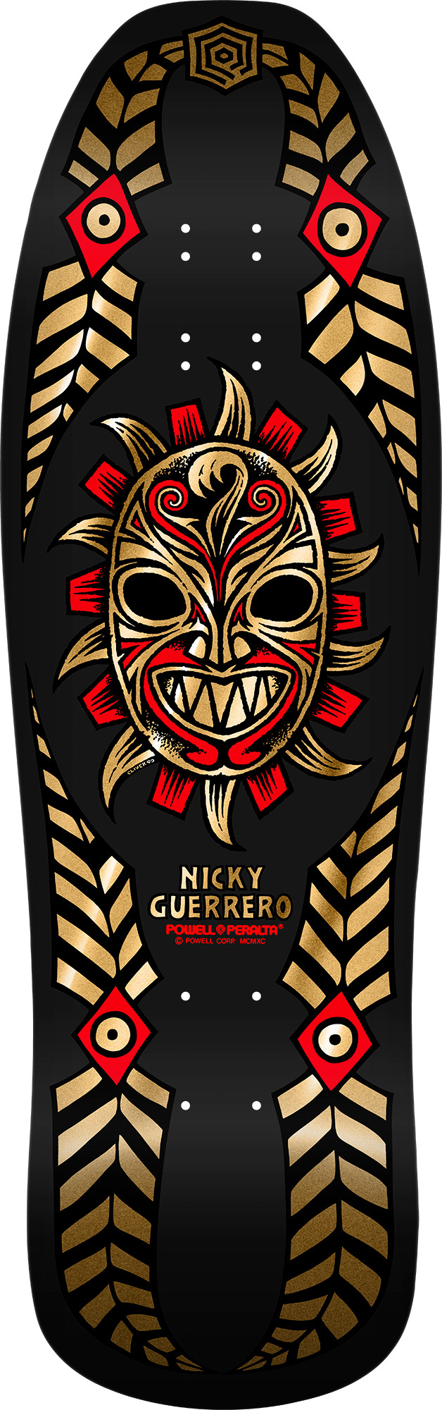 Powell Peralta Nicky Guerrero Mask Skateboard Deck Black / Gold