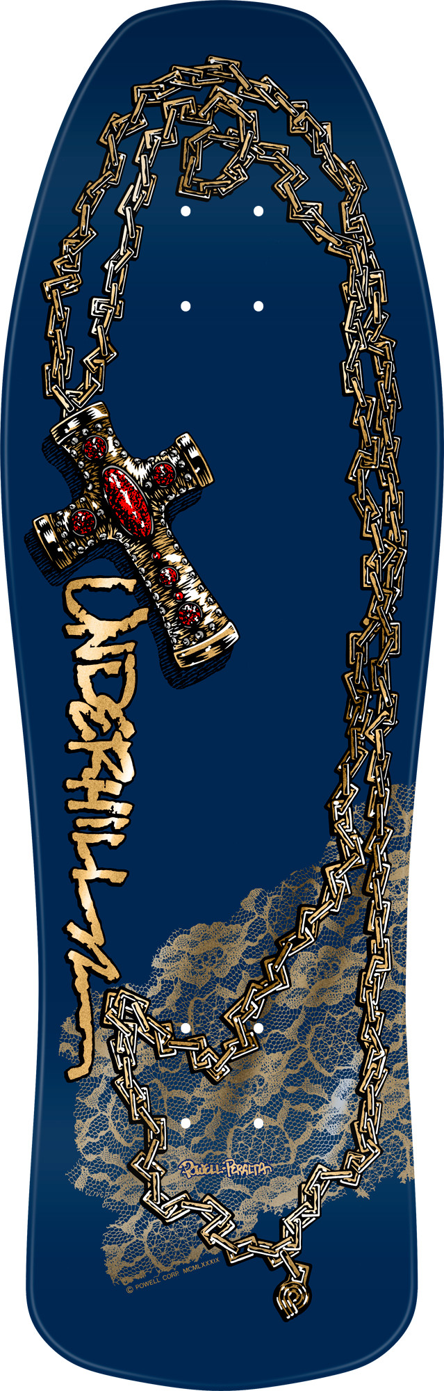 Powell Peralta Ray Underhill Cross Reissue Skateboard Deck Navy