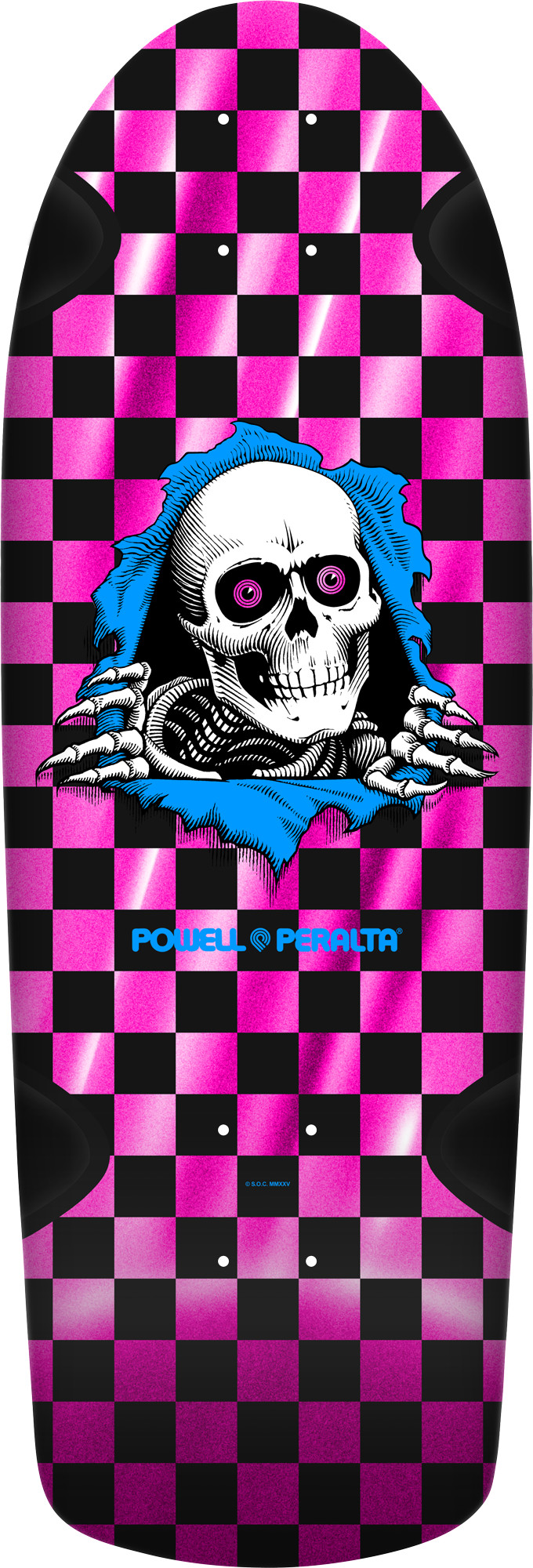 Powell Peralta OG Ripper Checker Reissue Skateboard Deck Pink Foil