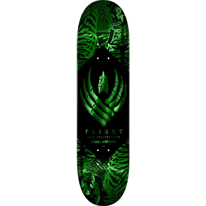 Powell Peralta Skeleton Green Foil FLIGHT Skateboard Deck - 8.5