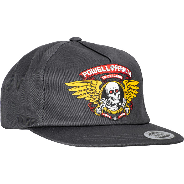 Powell Peralta Winged Ripper Snap Back Cap - Charcoal - Skate One