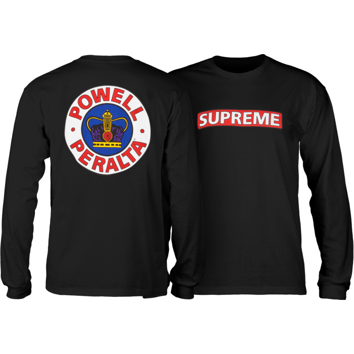 Dime tシャツスターチムsupremeパスポートパレスswagかっこいい Powell Peralta Supreme L/S T-shirt - Black - Skate One