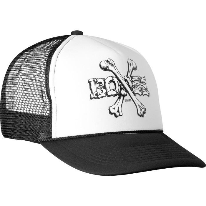 Powell Peralta Cross Bones Trucker Cap - Black/White - Skate One
