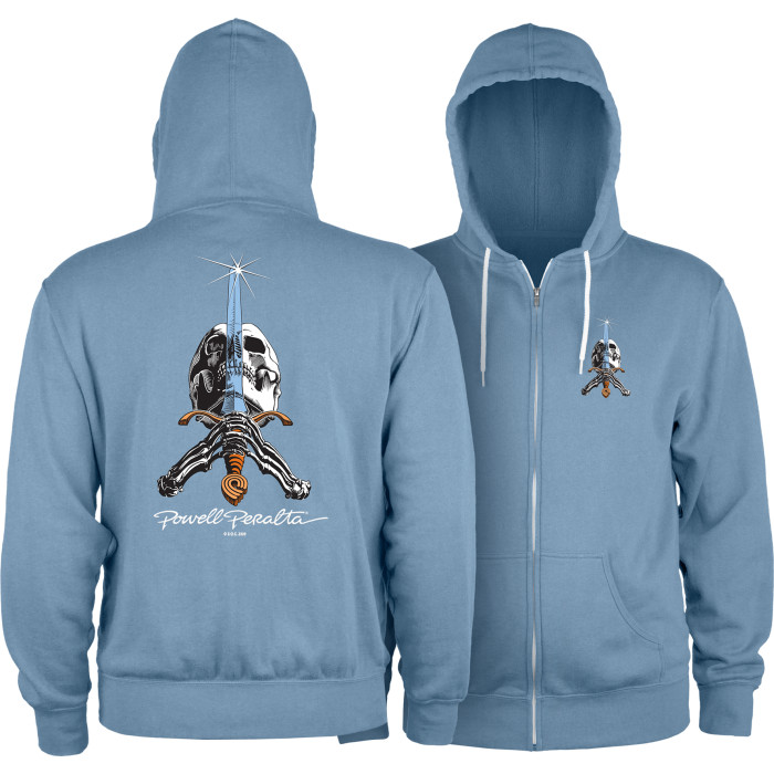 Powell Peralta Skull & Sword Lightweight Zipper Hooded Sweatshirt