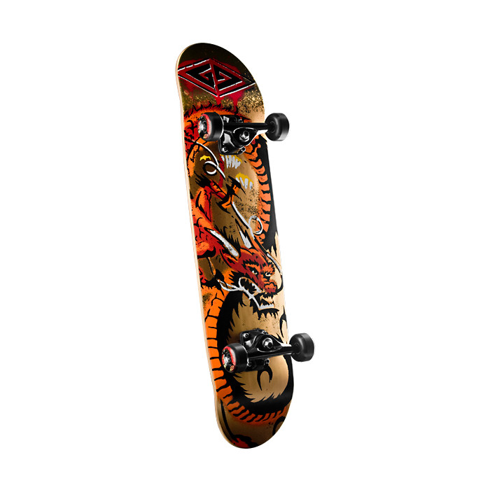 Powell Golden Dragon Loop Dragon Complete Skateboard - 7.75 x