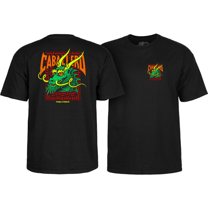 80s Powell Peralta Cabaliero ドラゴン tシャツ S Powell Peralta Steve Caballero Street Dragon T-shirt - Black