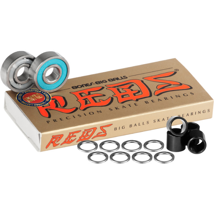 Bones® BIG BALLS® REDS® Skateboard Bearings 8 pack With Spacers