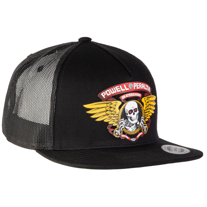スケートボード POWELL PERALTA WINGED RIPPER CAP 90s Powell Peralta Winged Ripper Trucker Cap Black - Skate One