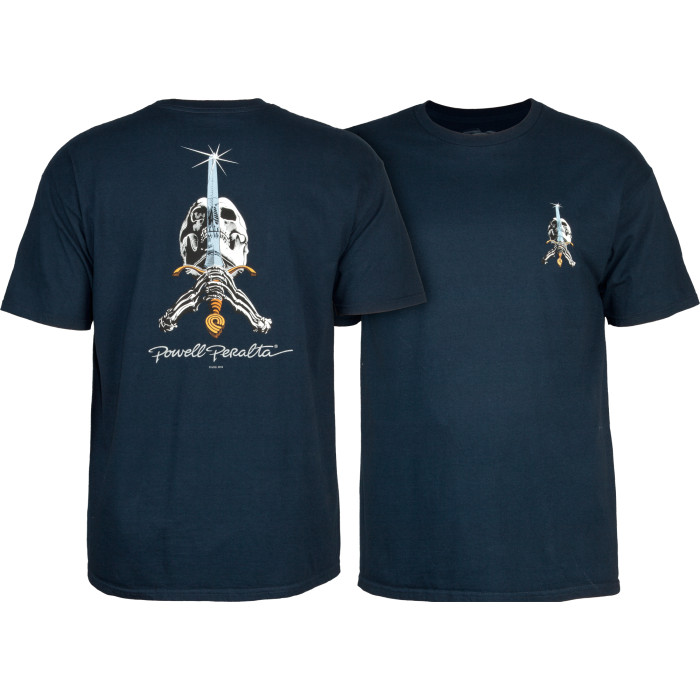 Powell Peralta Skull & Sword T-shirt - Navy - Skate One