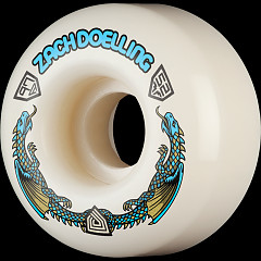 Powell Peralta Zach Doelling Pro Dragons 97A - V1 Symmetrical Shape - Narrow Ride Patch - 52mm x 31mm 97A V1 Skateboard Wheels 4pk