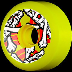 Powell Peralta Cross Bones Skateboard Wheels 64mm 97a - Yellow (4 pack)